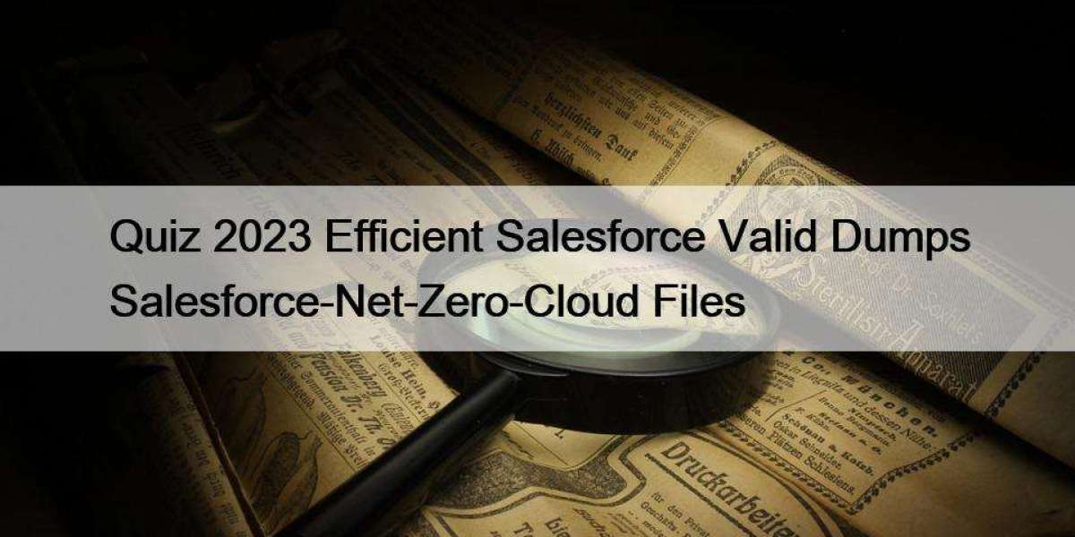 Quiz 2023 Efficient Salesforce Valid Dumps Salesforce-Net-Zero-Cloud Files