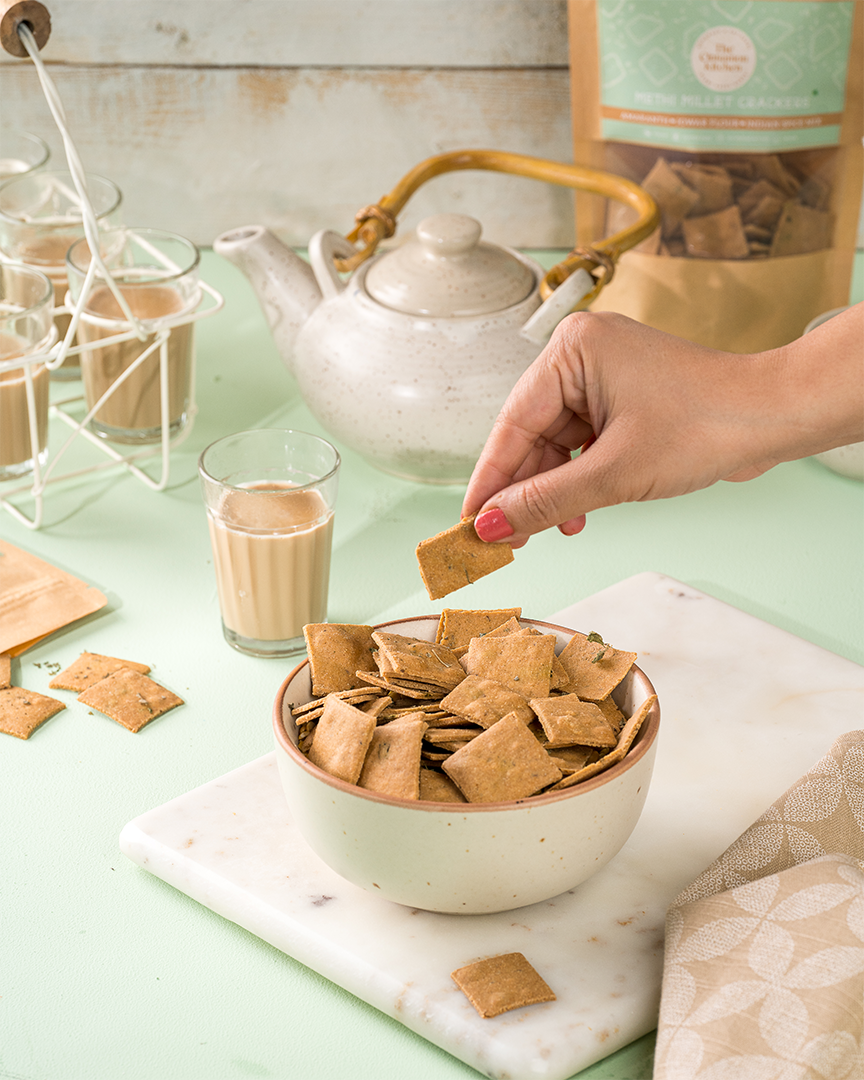 Methi Millet Crackers - The Cinnamon Kitchen
