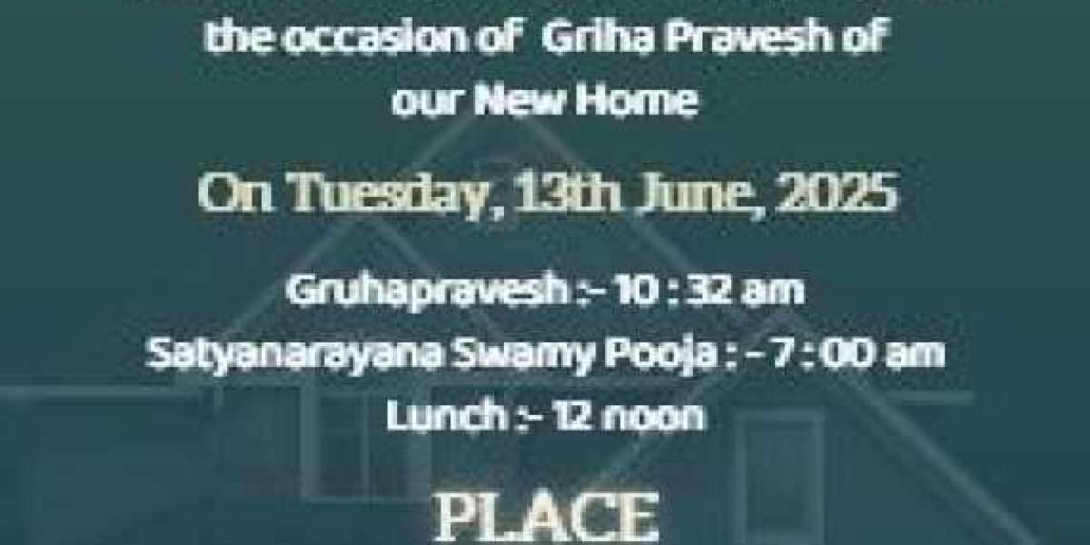 Elegant Gruhapravesam Invitation in English