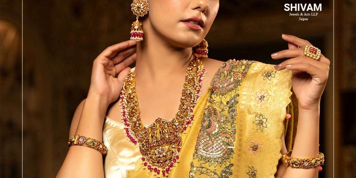 Timeless Temple Jewellery Long Necklaces Crafted by Expert Jewellery Manufacturers in Jaipur: Discover Shivam Jewels
